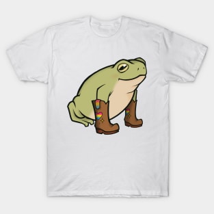 Pansexual Pride Cowboy Boots Frog T-Shirt